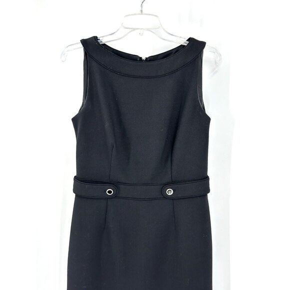 TORI BURCH dress shift sheath sleeveless knee length wool blend black 6 - Picture 2 of 8